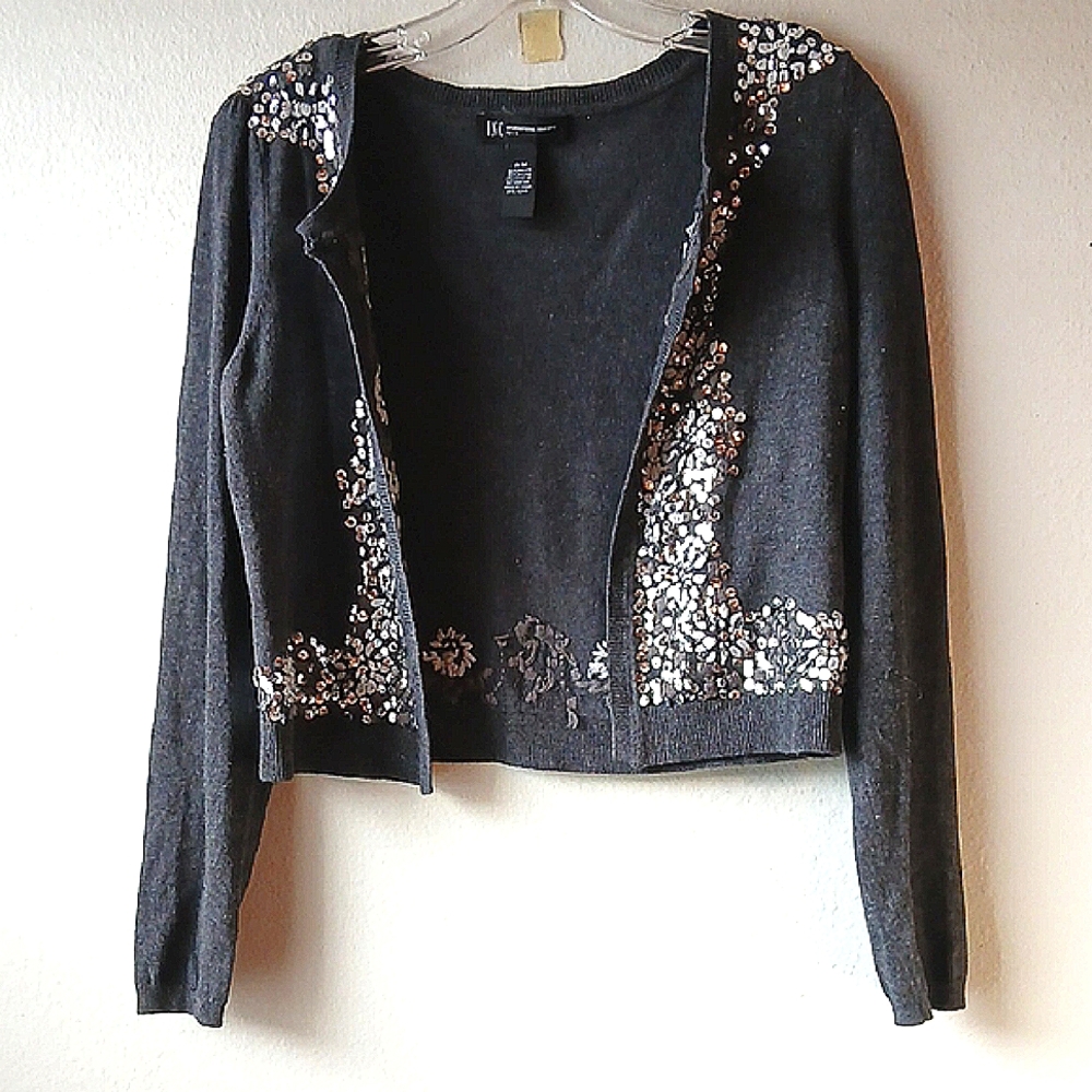 INC International Concepts Charcoal Knit Shrug
